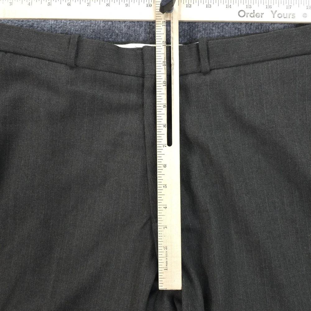 Vintage Polo Ralph Lauren Pants Mens 35x32 Brown Herringbone‎ Wool Tweed Slacks